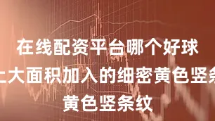 在线配资平台哪个好球衣上大面积加入的细密黄色竖条纹